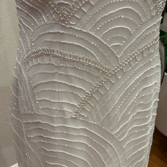 NWT - Adrianna Papell  - Beaded Short Sheath Dress -  Color Ivory - Size 8 - Picture 5 of 13